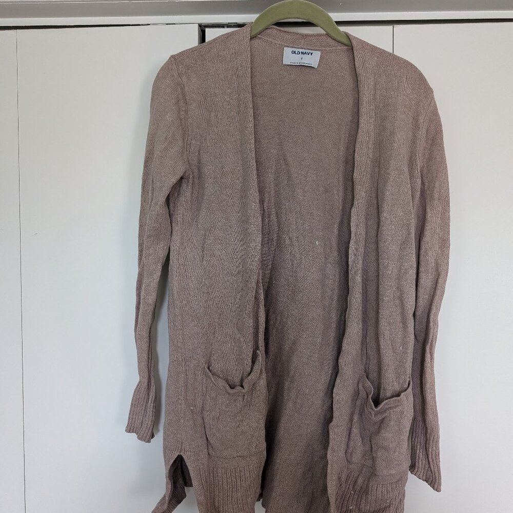 Old Navy Long Line Open Front Cardigan - Size S, Beige/Camel